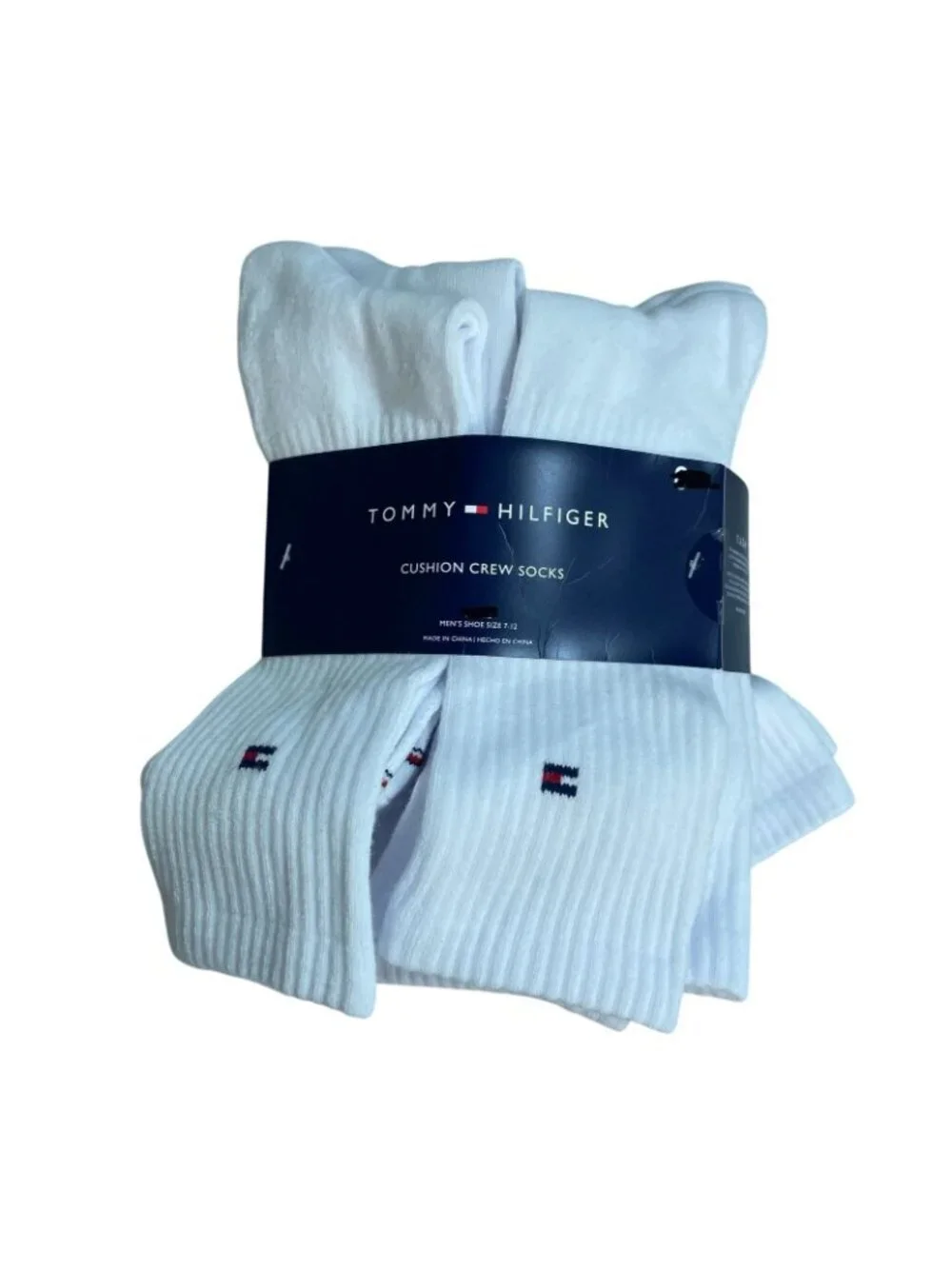 NWT Tommy Hilfiger Men's 7-12 Cushion Crew Socks 7 Pairs White